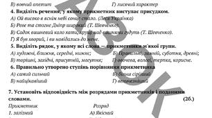 Підсумкова діагностувальна робота за ГР4 з теми "Прикметник"