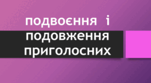 Презентація до уроку 30. Подовження та подвоєння приголосних