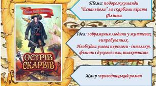 Картки до роману Р.Л.Стівенсона "Острів скарбів"