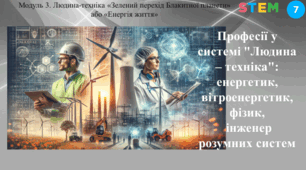 STEM 7 клас.Професії у системі "Людина – техніка": енергетик, вітроенергетик, фізик, інженер розумних систем