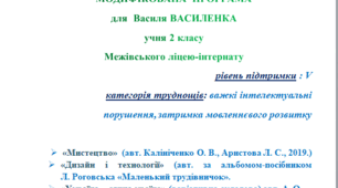"ІНП". Модифікована програма для 2 класу, II сем. ««Мистецтво» - 2019 р. "Дизайн і технології",  УКРАЇНА – ЄДИНА КРАЇНА (варіативна складова).