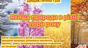 Дидактична гра «Явища природи в різні пори року»