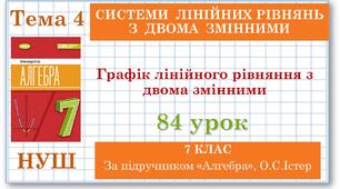 7 клас. Алгебра (НУШ). Урок№84. Графік лінійного рівняння з двома змінними
