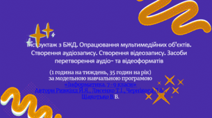 Інструктаж з БЖД. Опрацювання мультимедійних об'єктів. Створення аудіозапису. Створення відеозапису. Засоби перетворення аудіо- та відеоформатів