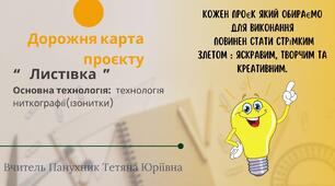 Дорожня карта проєкту "Листівка" Технологія виготовлення-ізонитка