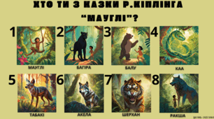 ХТО ТИ З КАЗКИ Р.КІПЛІНГА  “МАУГЛІ”?