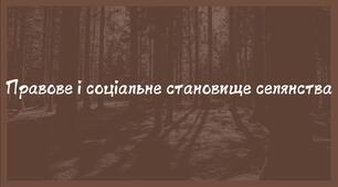Правове і соціальне становище селянства