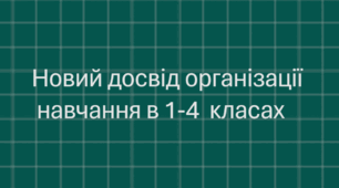 Новий досвід організації навчання в 1-4-х класах