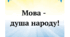 Розтяжка "Мова - душа народу"