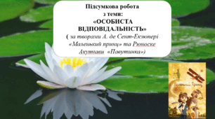 Діагностувальна (підсумкова) робота (Гр.1, 2, 3, 4)  з теми:  «ОСОБИСТА ВІДПОВІДАЛЬНІСТЬ»  ( за творами А. де Сент-Екзюпері «Маленький принц» та Рюноске Акутаґави  «Павутинка») 7 клас НУШ