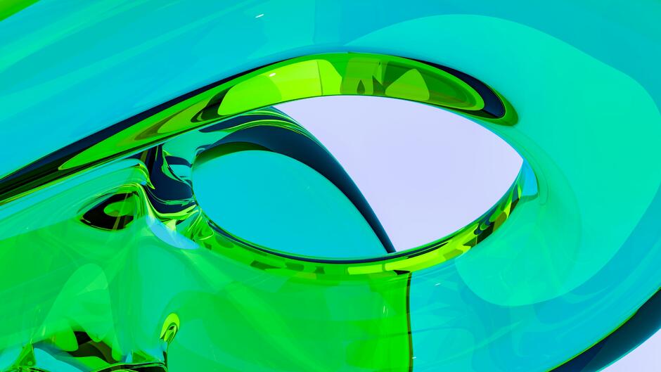 A close up of a green glass vase