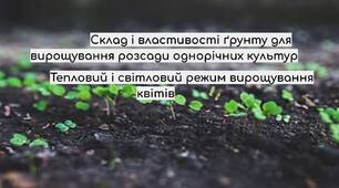 Презентація до уроку "Склад і властивості ґрунту для вирощування розсади однорічних культур. Тепловий і світловий режим вирощування квітів". Трудове навчання (Квітникарство) 10 кл.