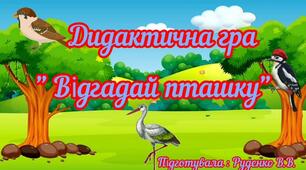 Дидактична гра" Відгадай пташку"
