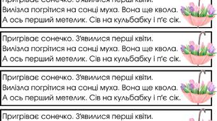Списування тексту з друкованої основи. Вклейка в зошит.