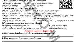 Діагностувальна робота за ГР2 ТЕМА 4. КНИЖКА ВЧИТЬ, ЯК У СВІТІ ЖИТЬ (Історичне минуле України)