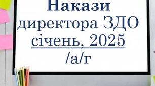 Накази директора (керівника) ЗДО січень, 2025 /а/г