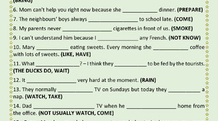 Present Simple vs Present Continuous Part 1.