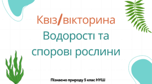 Водорості та спорові рослини