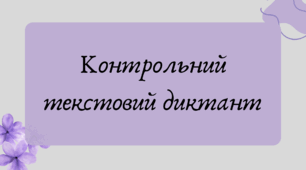 Презентація "Контрольний текстовий диктант"