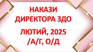 Накази директора (керівника) ЗДОлютий, 2025 /о/д, а/г