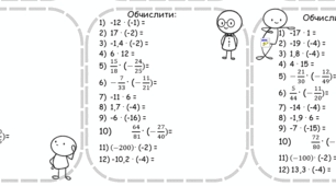 Картки "Множення раціональних чисел"