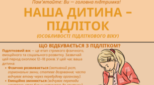 Буклет для батьків "Наша дитина - підліток (особливості підліткового віку)"
