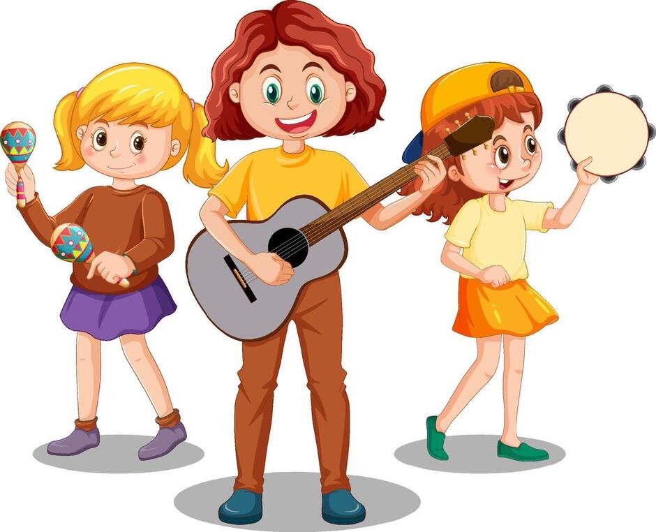 Kids music band cartoon character 14291529 Vector Art at Vecteezy