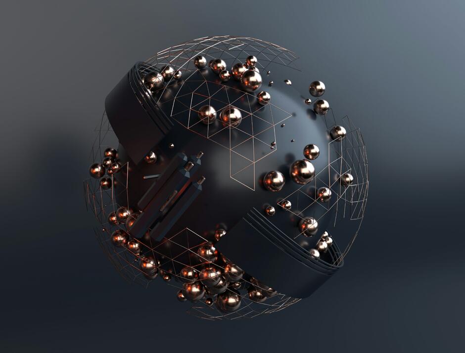 black and silver round ball