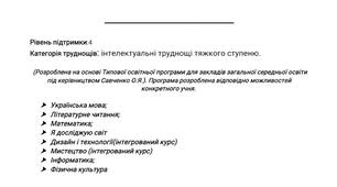 Модифікована програма для учня 2 класу  4 рівень підтримки