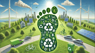 Reading. Text "Carbon Footprint"