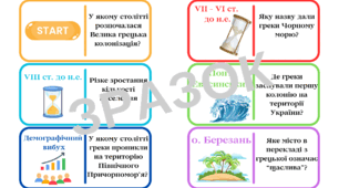 Доміно "Велика грецька колонізація. Античні міста-держави Північного Причорномор'я" 6 класи