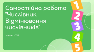 Самостійна робота "Числівник. Відмінювання числівників". 6 клас НУШ (ГР4)