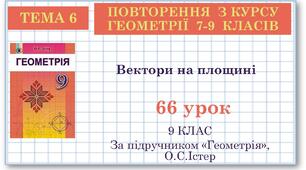 9 клас. Геометрія. Урок №66. Повторення. Вектори на площині