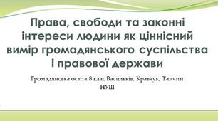 Права, свободи та законні інтереси людини як ціннісний вимір громадянського суспільства і правової держави