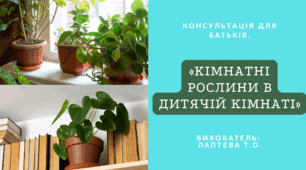 Консультація для батьків старшого дошкільного віку на тему: «Кімнатні рослини в дитячій».