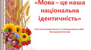 Презентація до Дня рідної мови "Мова - це наша національна ідентичність" ля учнів 8-9 класу