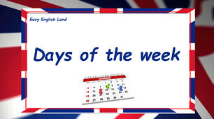 Days of the week. English vocabulary.