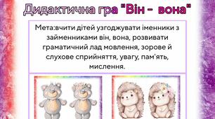 Дидактична гра "Він - вона "
