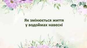 Як змінюється життя у водоймах навесні (с. 62-63).