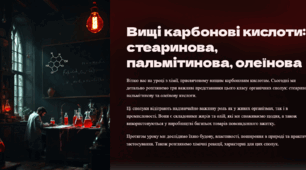 Вищі карбонові кислоти: стеаринова, пальмітинова, олеїнова. 
