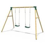 Rebo Double Wooden Garden Swing Set - Venus | OutdoorToys