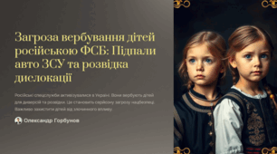 Загроза вербування дітей російською ФСБ: Підпали авто ЗСУ та розвідка дислокації