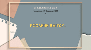Презентація "Рослини влітку. "