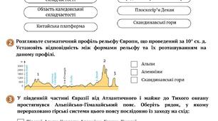 Робочий аркуш "Чому рельєф Євразії відзначається таким різноманіттям"