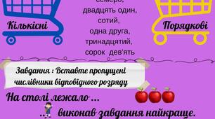 Робочий аркуш "Розряди числівників"