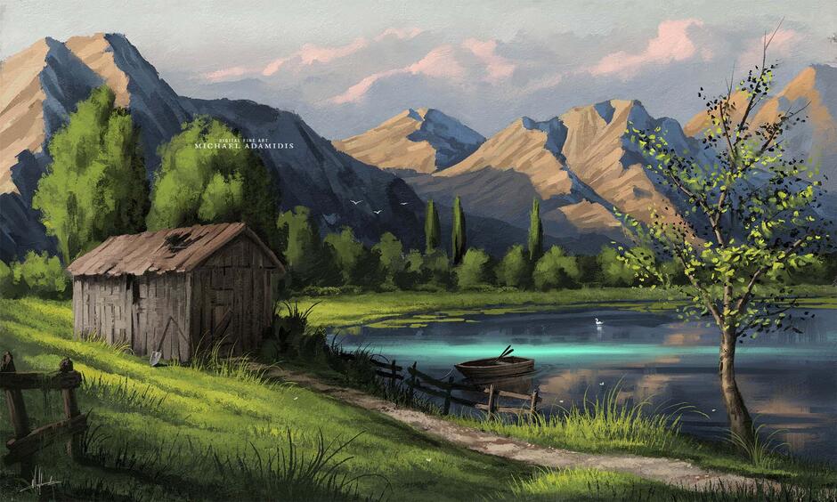 FULL Course: Digital Landscape Painting "Painterly Style" + Painter's Perspective