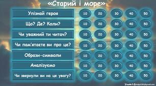 Інтерактивна гра за повістю Ернеста Гемінґвея "Старий і море"