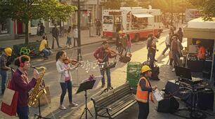 Music is heard everywhere