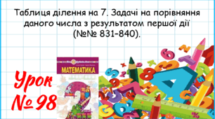 Математика 2 клас. Презентації уроків до підручника Н. О. Будна. Урок 98.  (№№ 831–840).