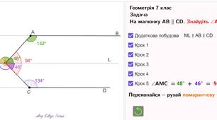 Задача 7 клас Властивості паралельних прямих